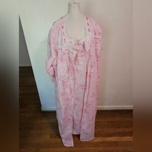 Pink Floral Women's Nightgown Set Dream And Co 2xl